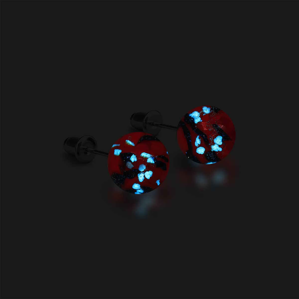 Feu et glace | Argent sterling 925 | Clous d'oreilles en verre Firefly